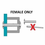 Huck ® STS826J Auto-Clamp Mate Rivet, 1/4 Inch (0.250 Inch), Diameter, (1.375-1.625 Inch Grip), Steel Body, Steel Mandrel, Zinc Clear Trivalent Finish